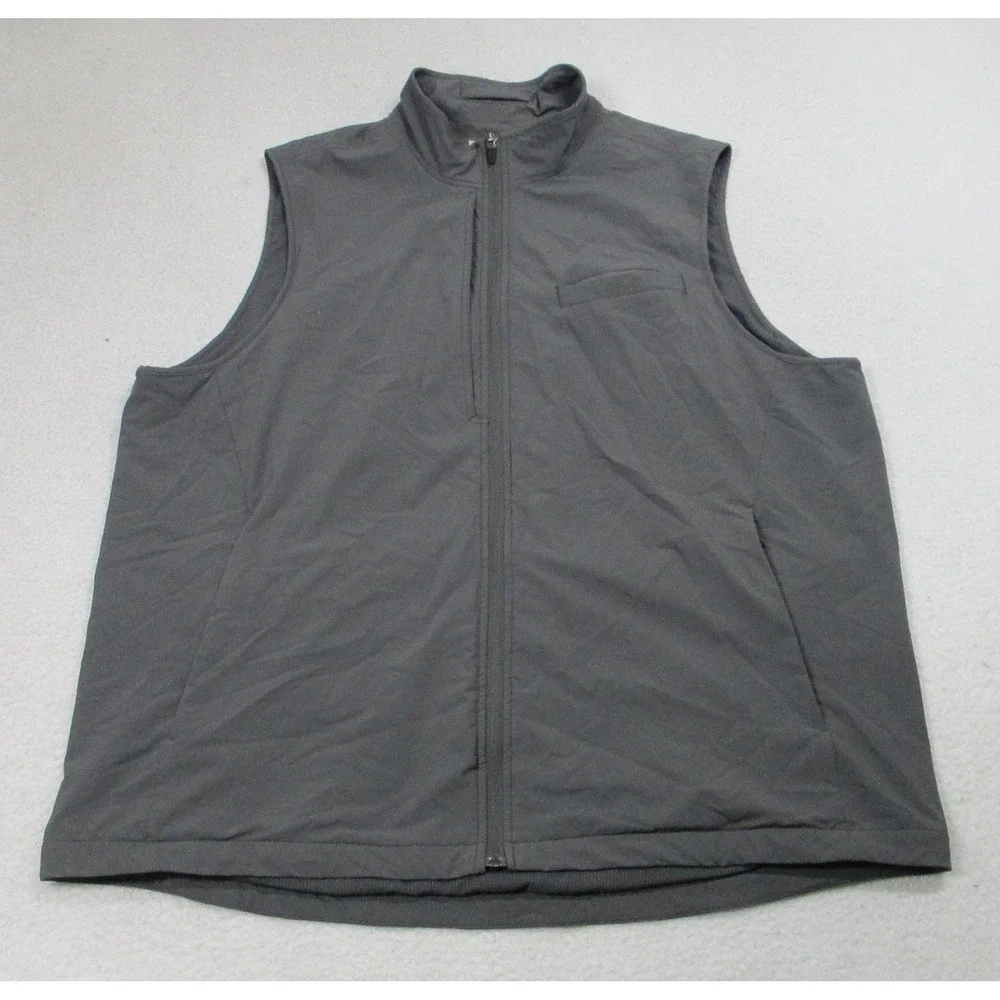 Duluth Trading Vest‎ Mens 2XL Gray Soft Shell Zip Pockets Outdoor Work Utility